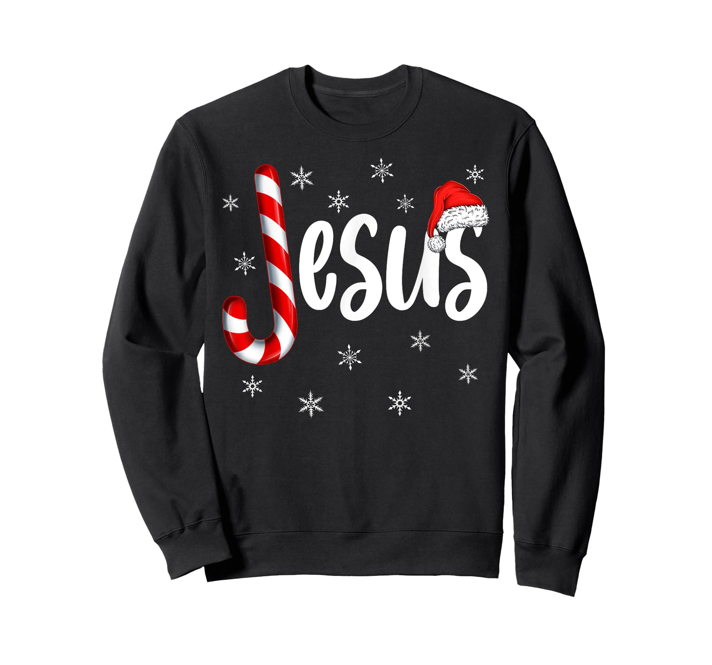 Christian Jesus Candy Cane Xmas Faith Religious Christmas T-Shirt