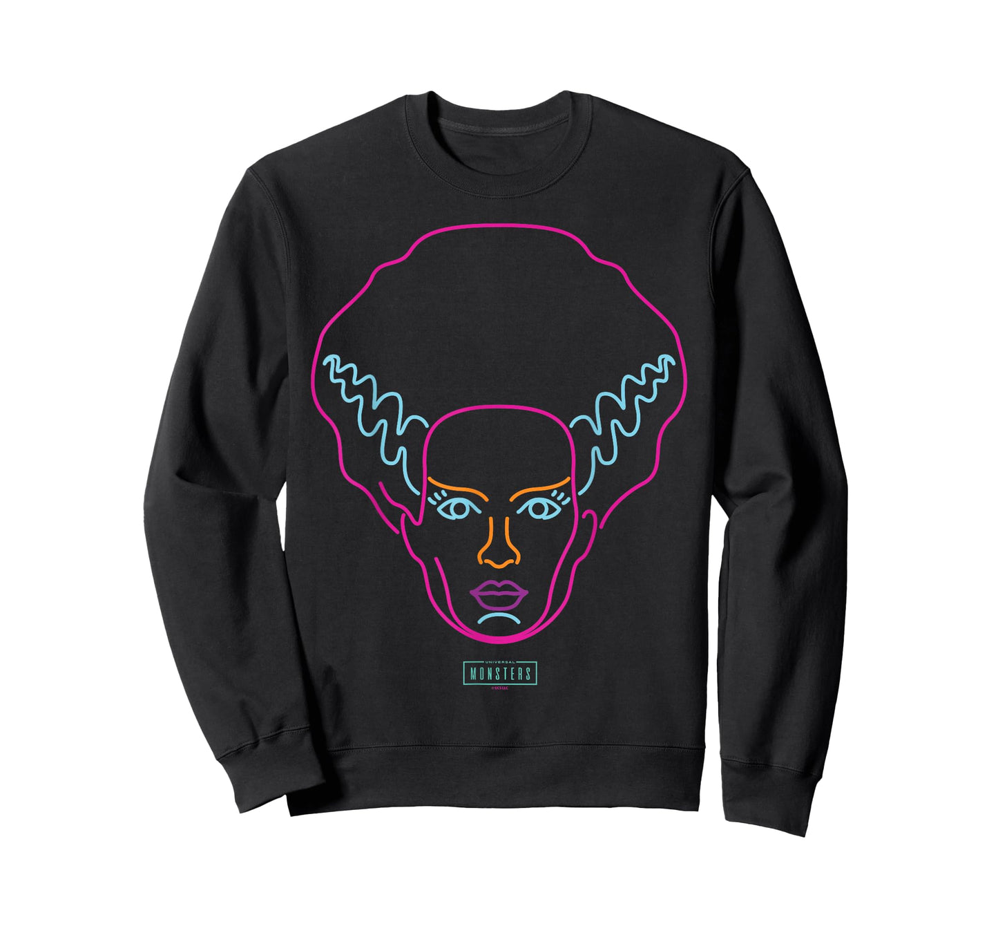 Universal Monsters Neon Bride of Frankenstein Portrait T-Shirt