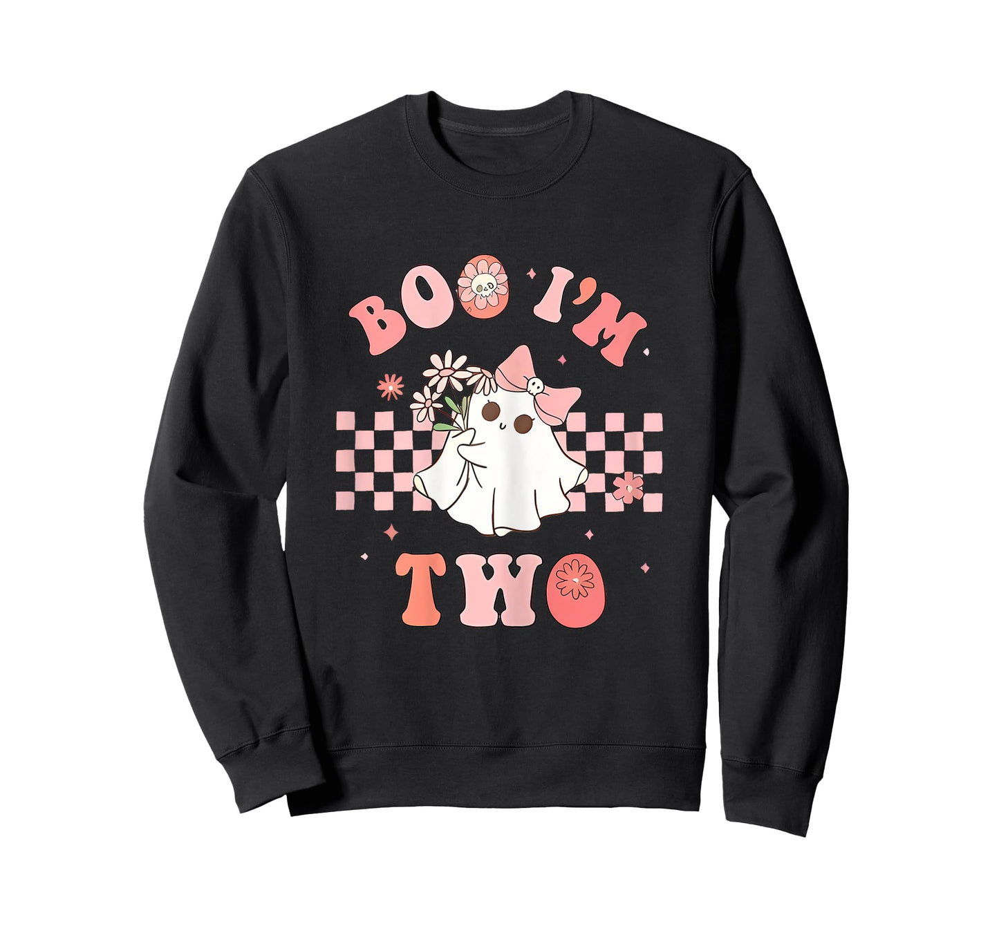 Boo I'm Two Ghost Pink Bow 2nd Birthday Halloween Girls T-Shirt