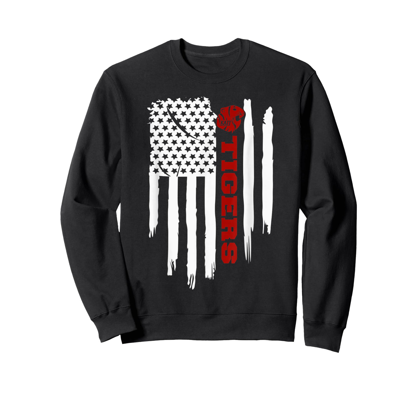Katy Tigers, Katy, Texas American Flag T-Shirt for Women Kids Men