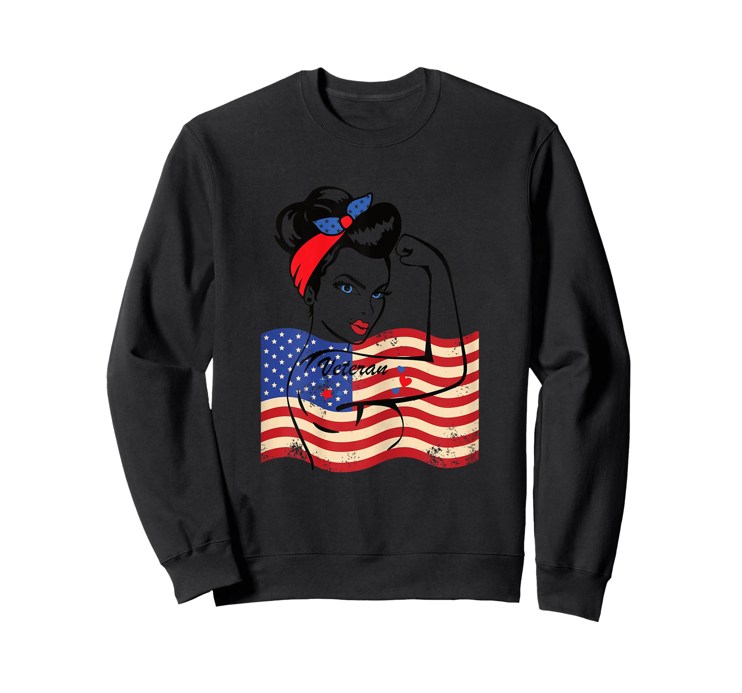 Veteran Women Female Soldier Veterans Day American Flag T-Shirt