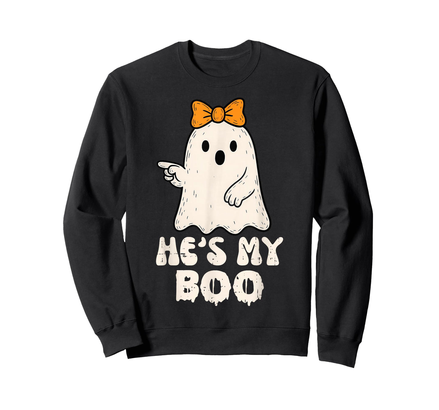 He's My Boo Couples Matching Halloween Costume Ghost Women T-Shirt