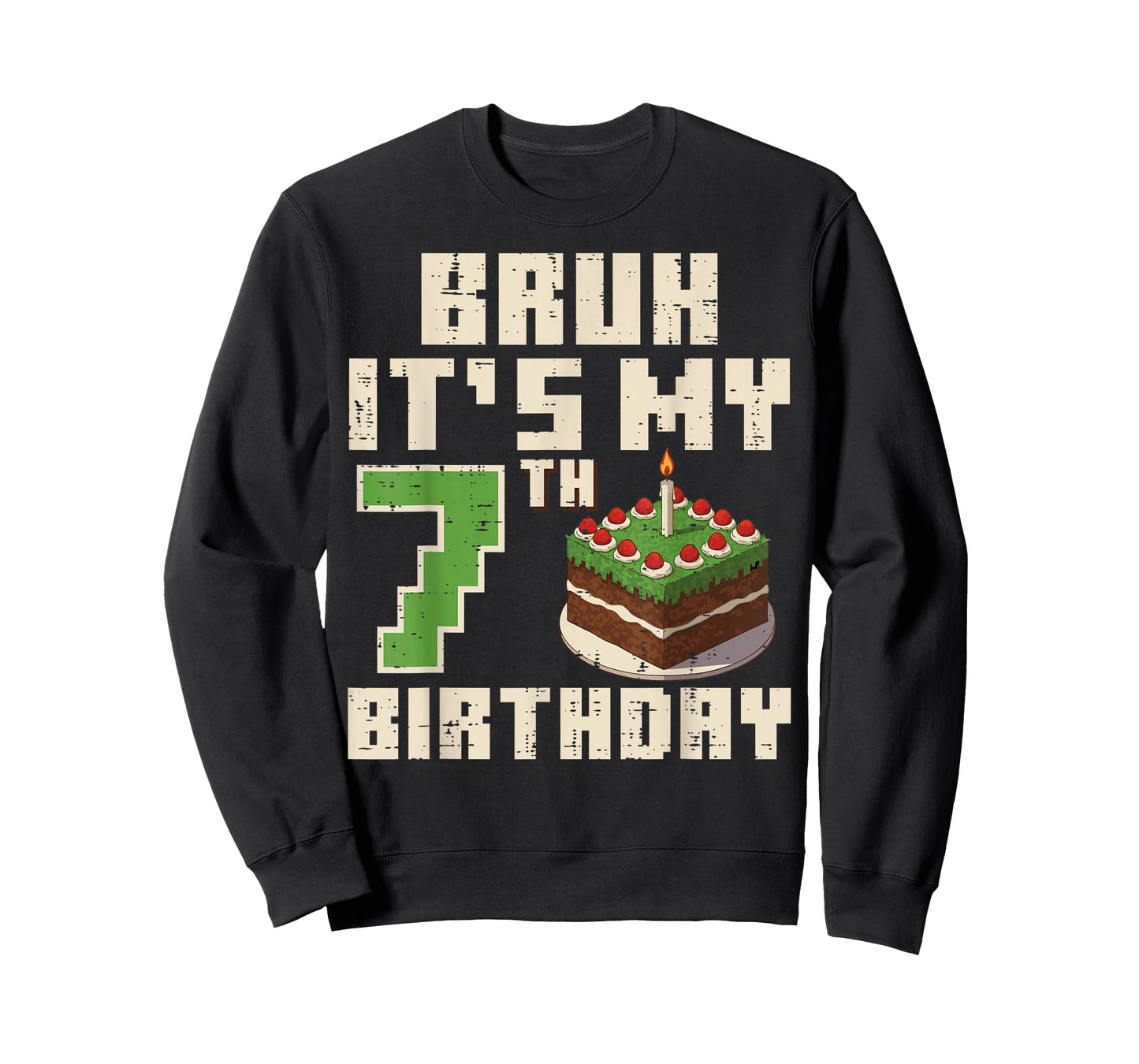 7th Birthday Pixel Gaming 7 Year Old Gamer Bday Boys Kids T-Shirt