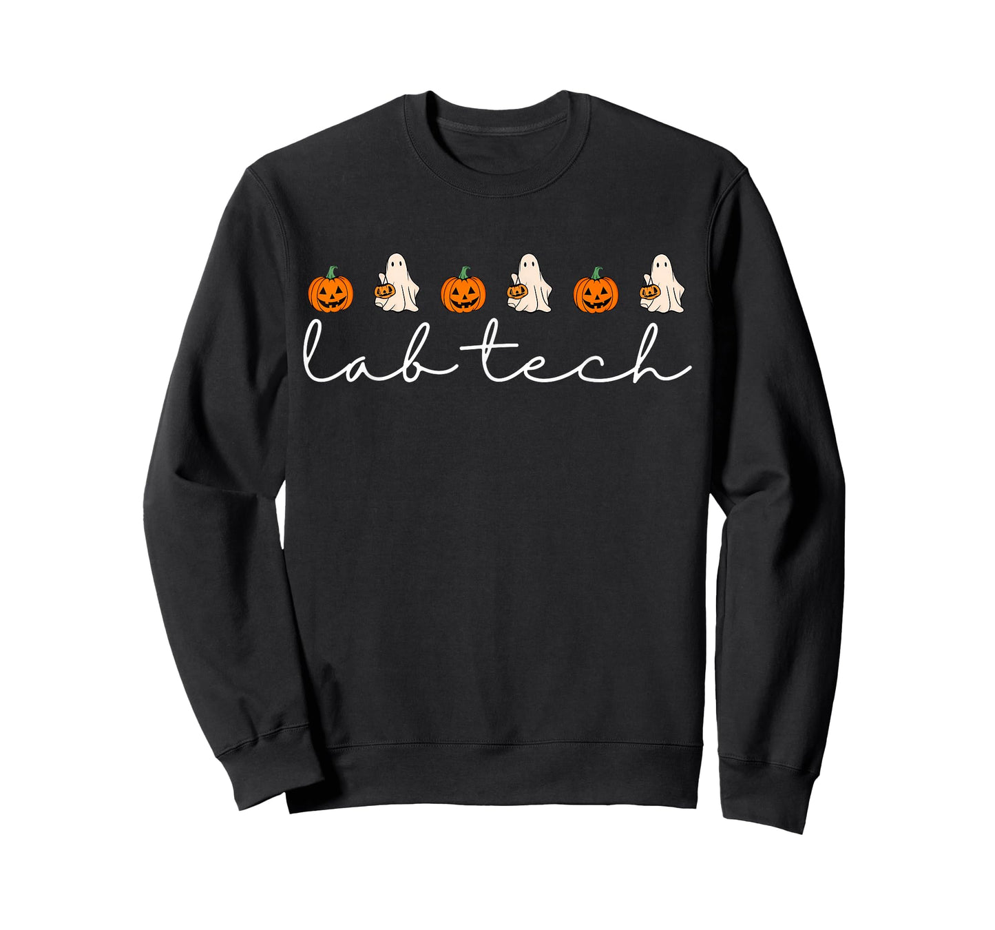 Lab Tech Halloween Pumpkin Fall Ghost Laboratory Technician T-Shirt