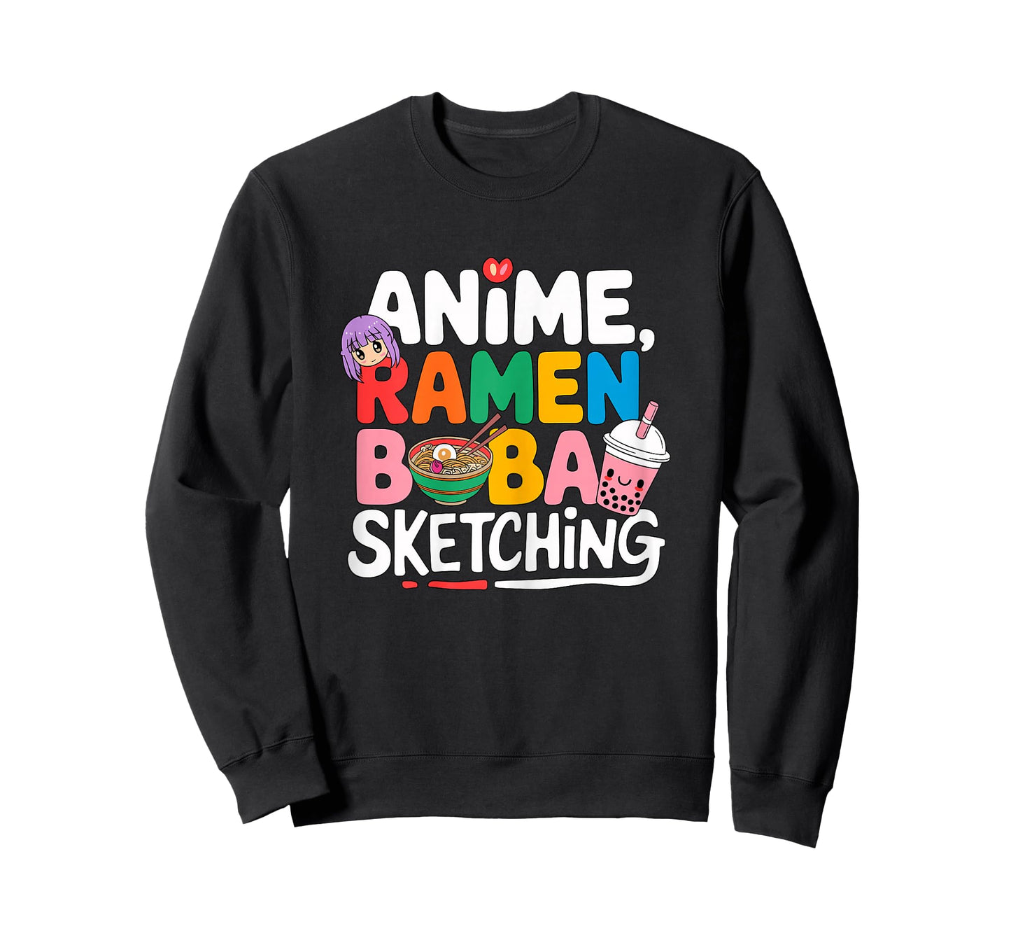 Anime Ramen Boba Sketching T-Shirt