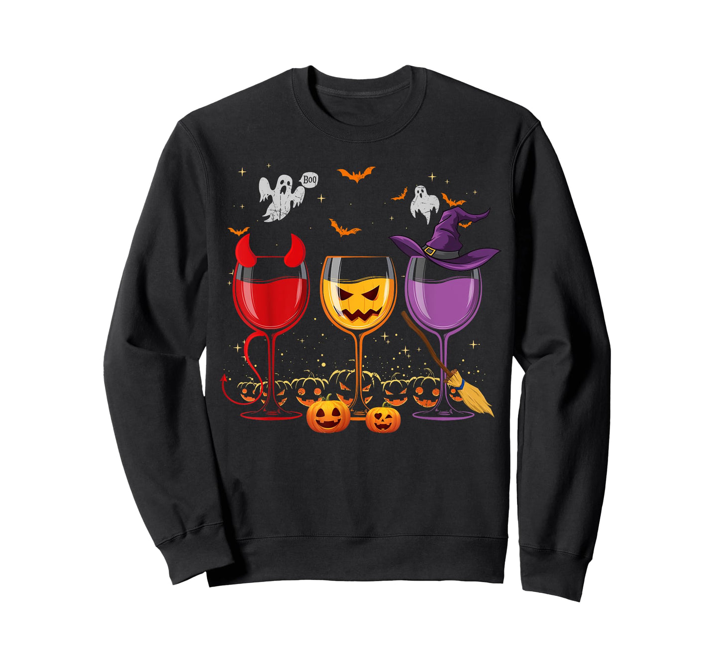Three Glasses Of Wines Funny Halloween Wine Lover T-Shirt