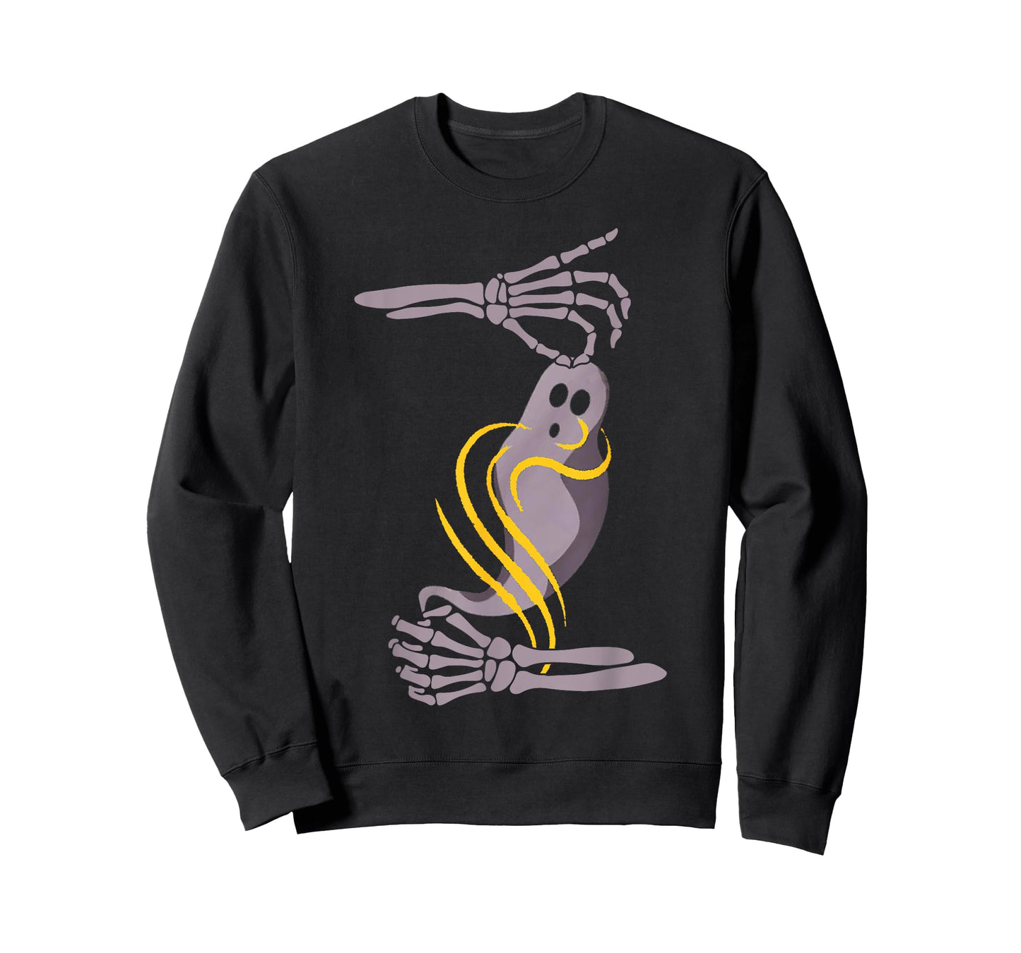 Spooky Halloween ASL Skeleton Hands Ghost T-Shirt