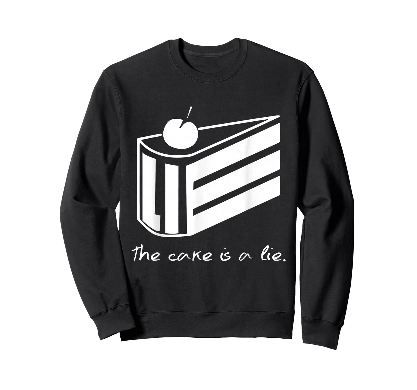 The Cake Is A Lie Portal T-Shirt - Unisex-Adults, Black, S