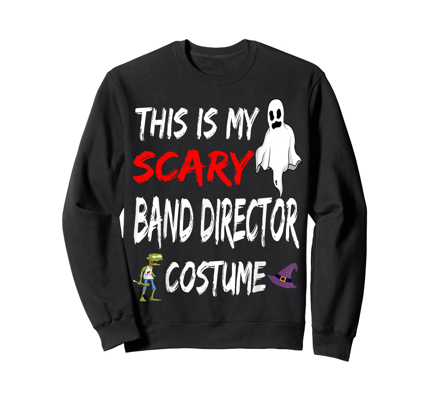 Halloween This Is My Scary Band Director Costume Witch Ghost T-Shirt