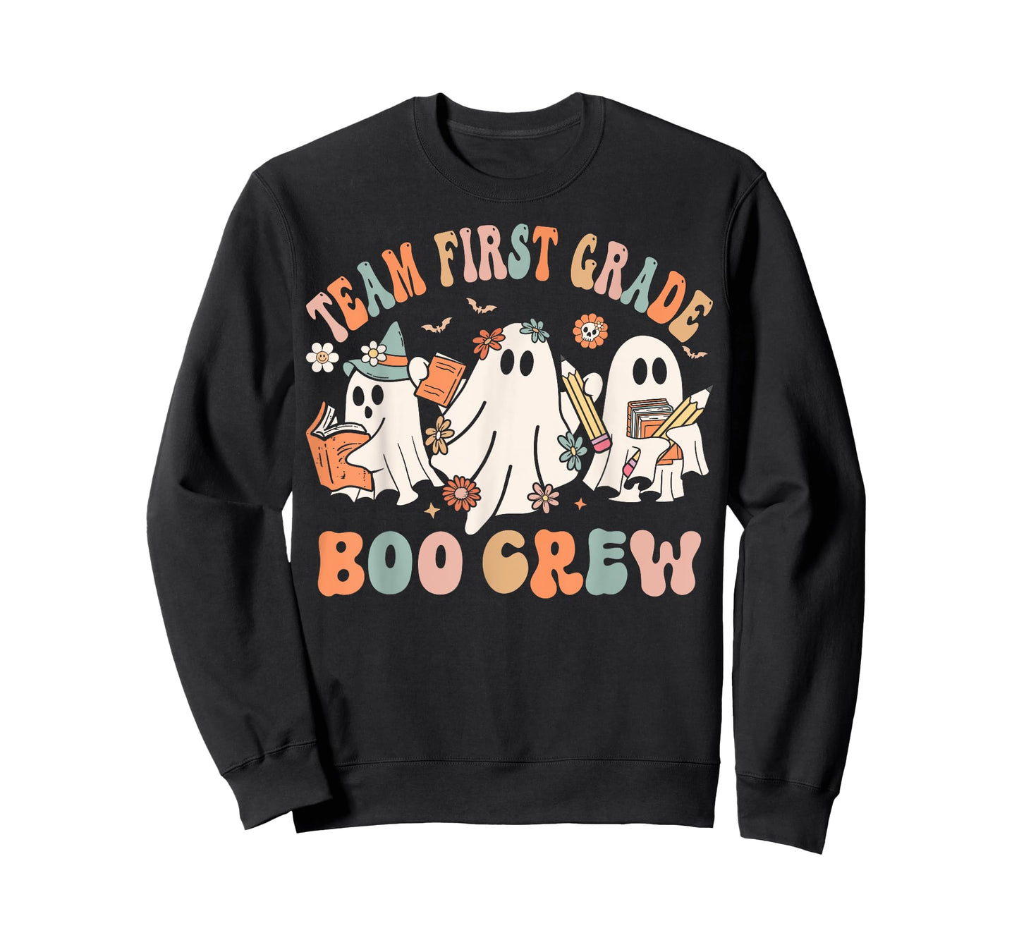 Team First Grade Boo Crew Cute First Grade Teacher Halloween T-Shirt
