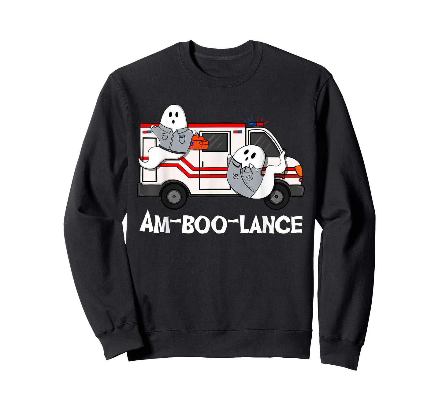Amboolance EMT Paramedic EMS Ambulance Ghost Halloween T-Shirt