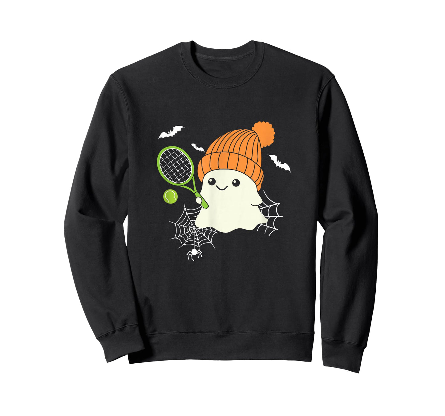 Boo Ghost Playing Tennis Funny Halloween Tennis Costume T-Shirt