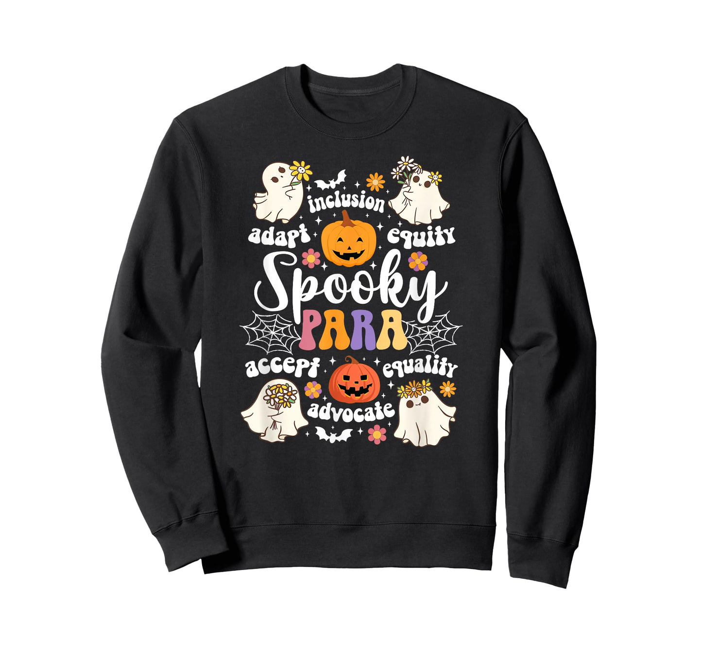 Spooky Para Halloween Parapro Groovy Paraprofessional T-Shirt