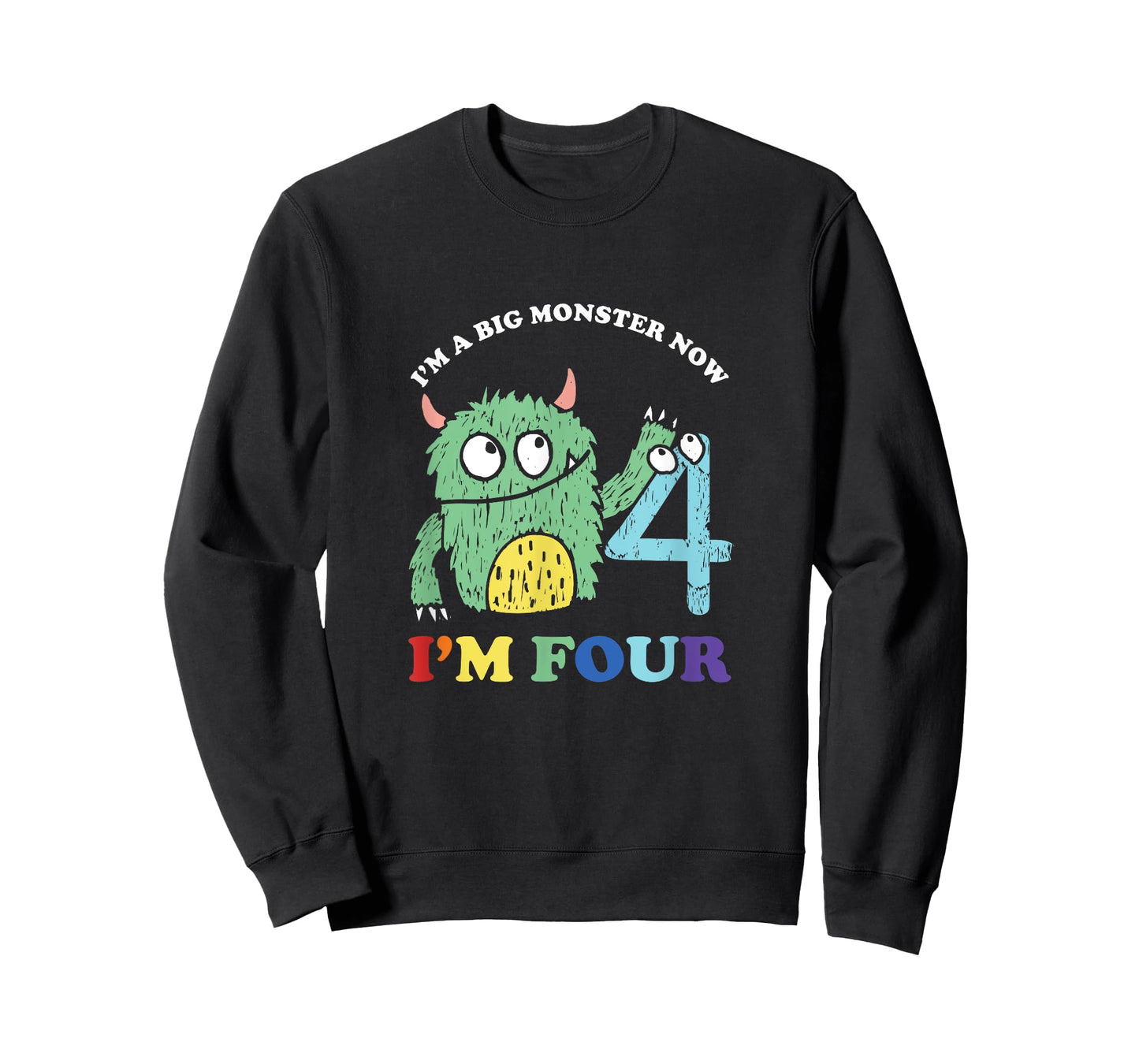 Happy 4th Bday Four 4 Years Old Kids Monster Birthday Party T-Shirt