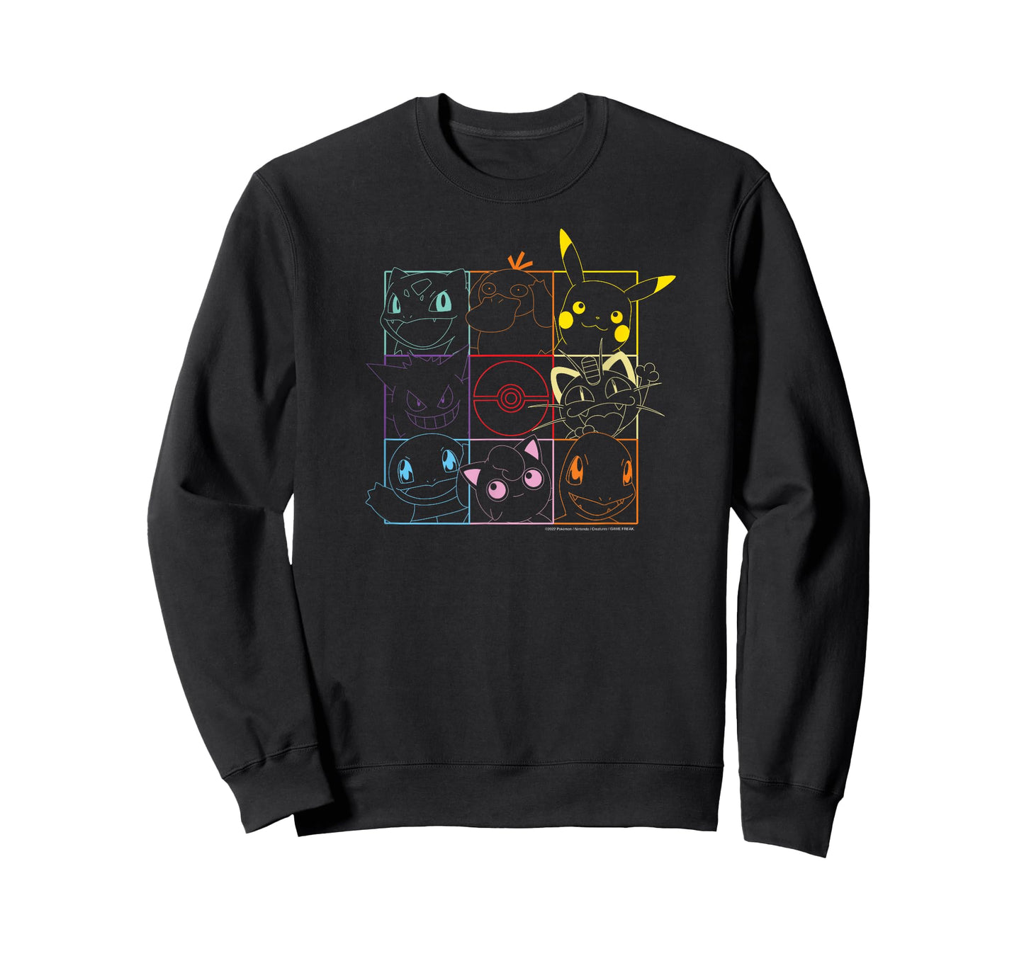 Pokemon Unisex-Adults Black Cartoon Graphic T-Shirt