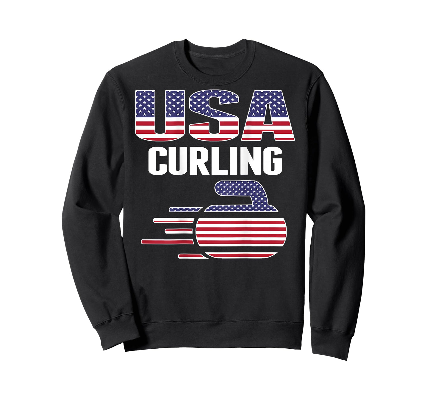 USA Team Curling Rock Jersey American Flag Winter Sport Gift T-Shirt for Women Kids Men
