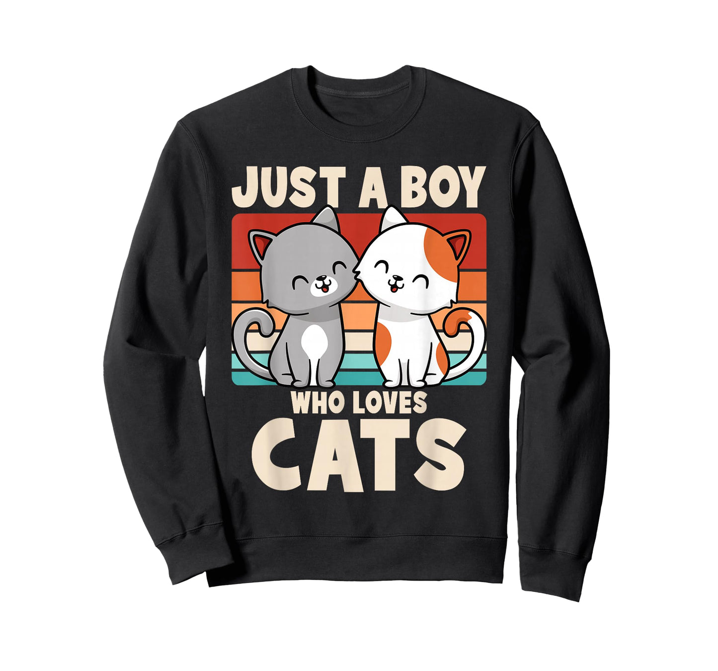 Just A Boy Who Loves Cats Funny Cat Lover Kitten Boys Kids T-Shirt