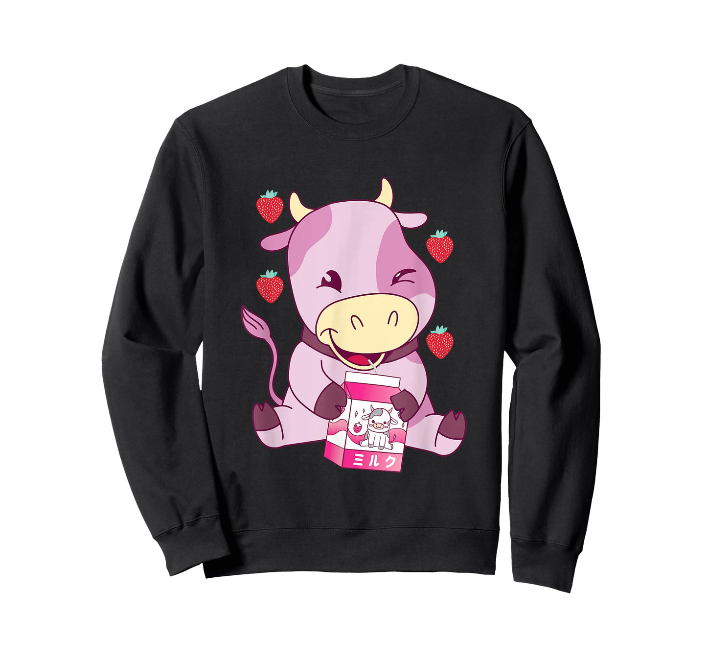 Strawberry Milk Pink Cow Japanese Strawberry Milk Shake T-Shirt