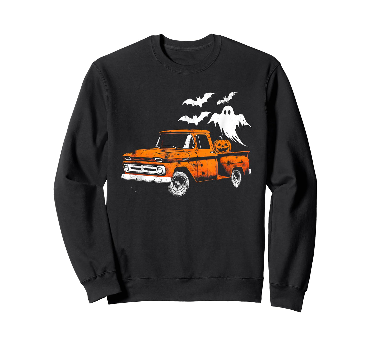 Jack O' Lantern Pickup Truck - Creepy Ghosts Halloween Lover T-Shirt