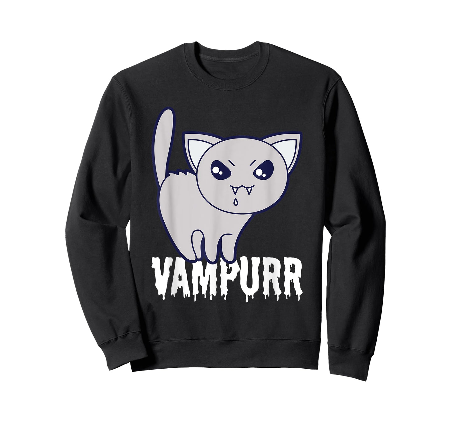 Vampurr Cat Vampire Funny Halloween Cute Scary Kitten Purr T-Shirt for Men Women Kids