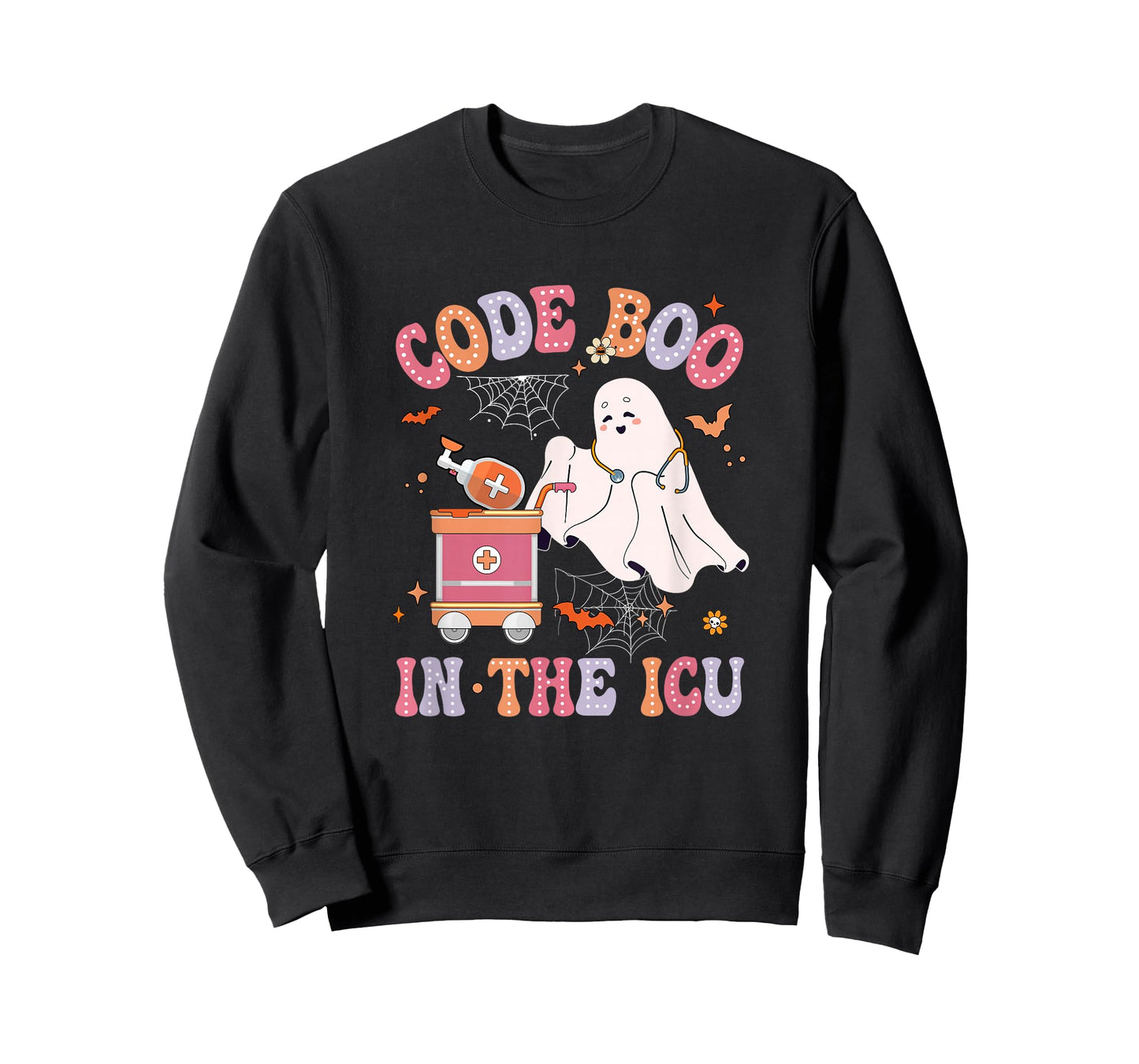 Ghost Code Boo In The Icu Nursing Nurse Halloween Costume T-Shirt