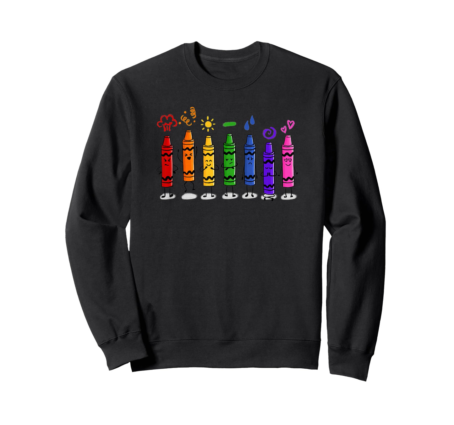 Colorful Color Crayon Attitudes Emotions of the Rainbow T-Shirt