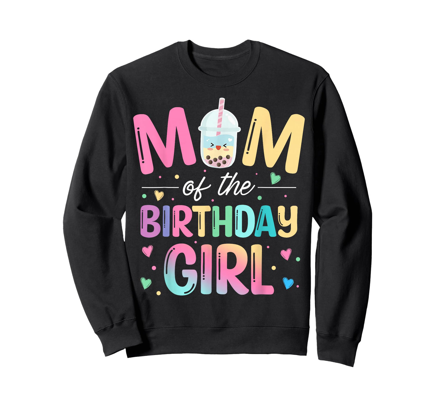 Mom Of The Birthday Girl Bubble Boba Tea Party Family T-Shirt