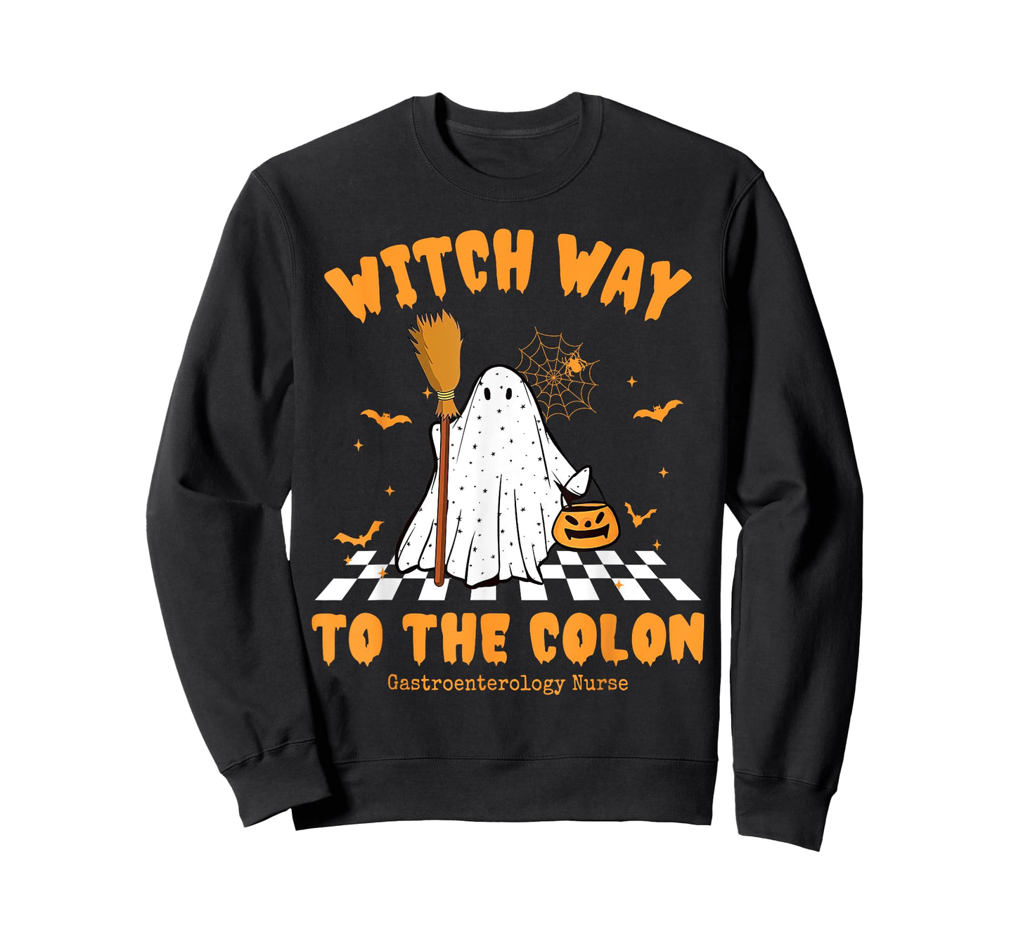 Witch Way To The Colon Cute Ghost Endoscopy Nurse Halloween T-Shirt