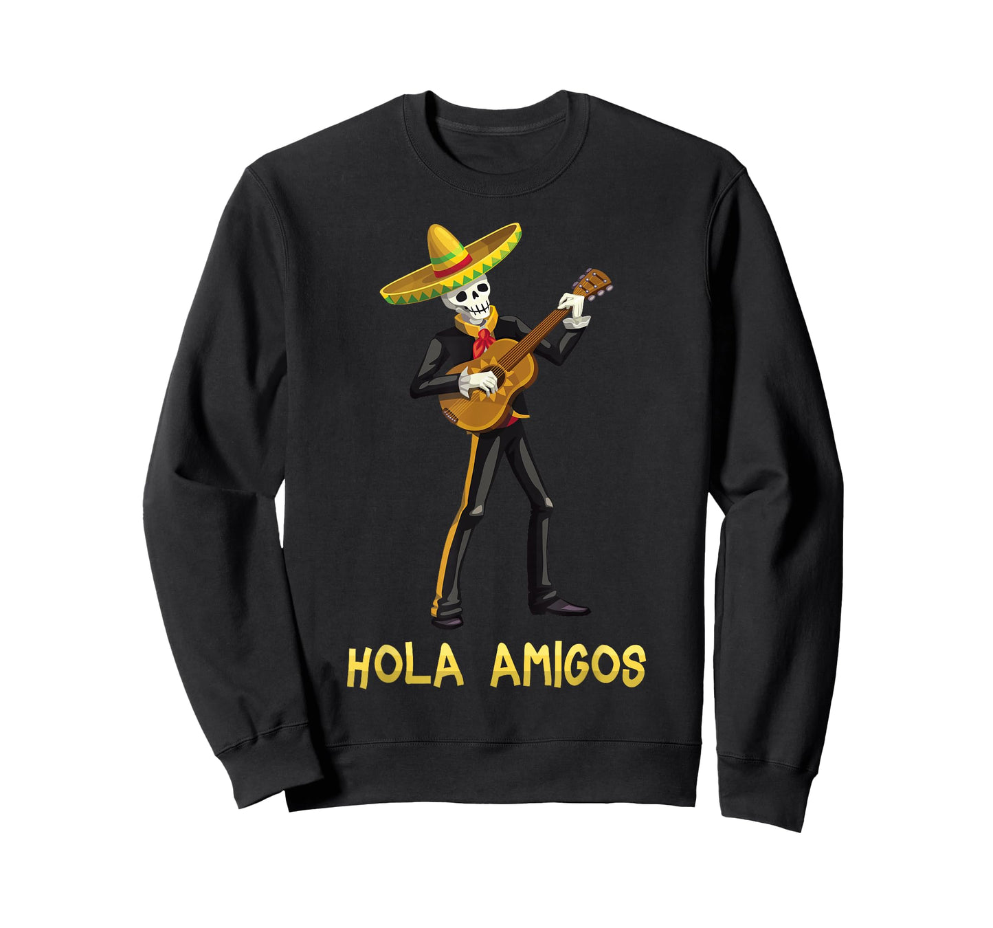 Mexican Halloween - Hola Amigos - Skull - Guitar - Costume T-Shirt