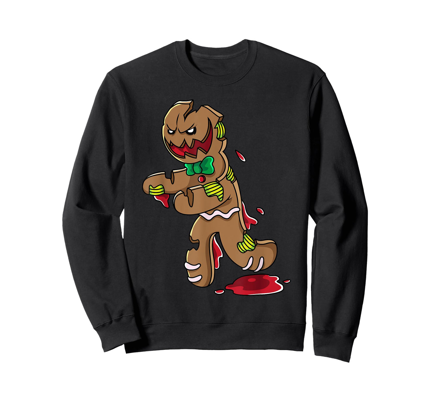 Scary Zombie Gingerbread Man Christmas Horror Krampus Cookie T-Shirt