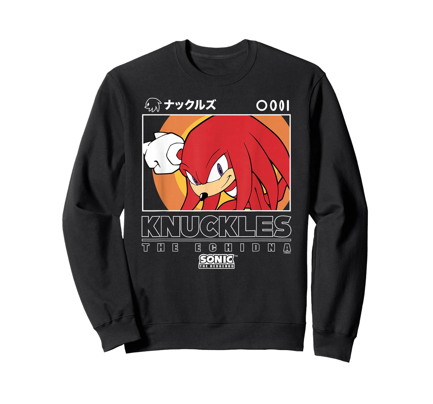 Sonic The Hedgehog Knuckles Iconic Kanji Chest Big Portrait T-Shirt