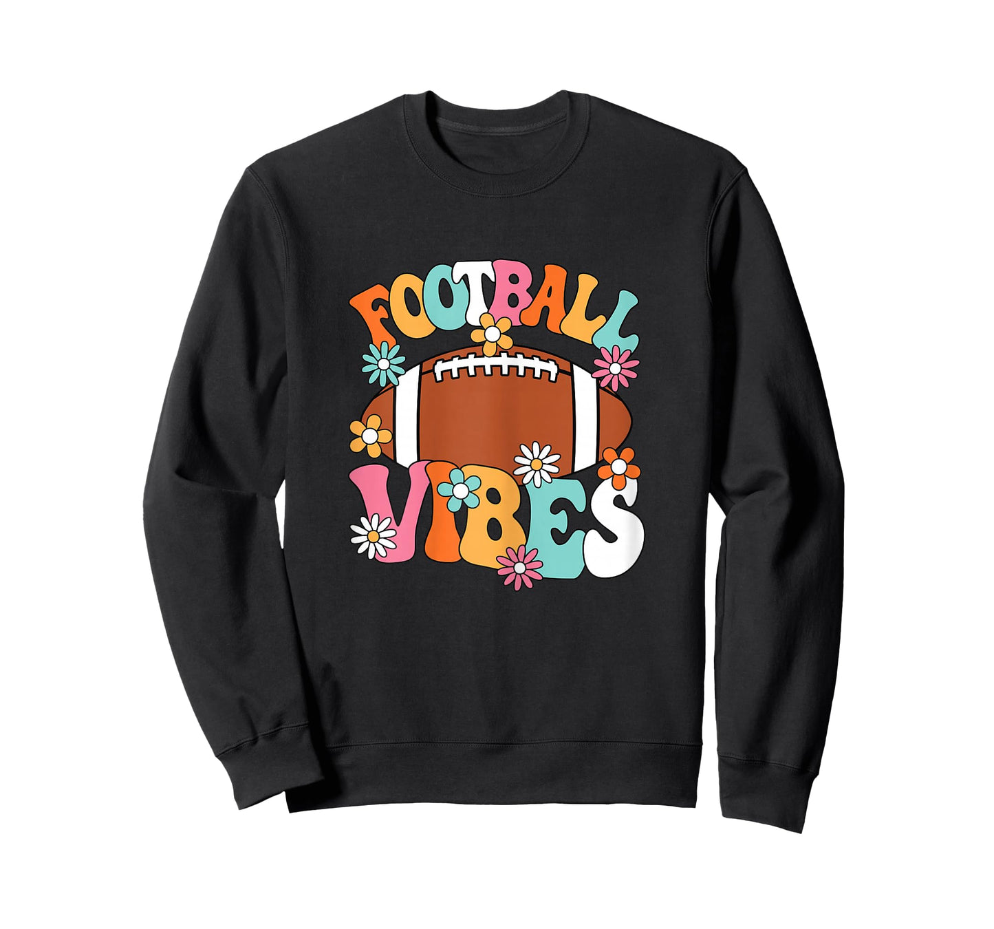 Football Vibes American Football Player Groovy Women Girls T-Shirt