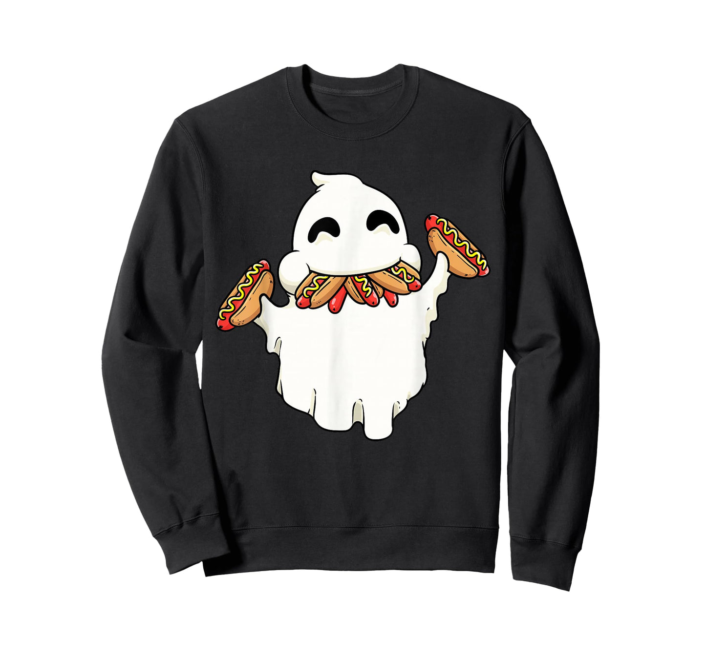 Funny Ghost With Hot Dogs Halloween Hotdog Lover Food Kids T-Shirt