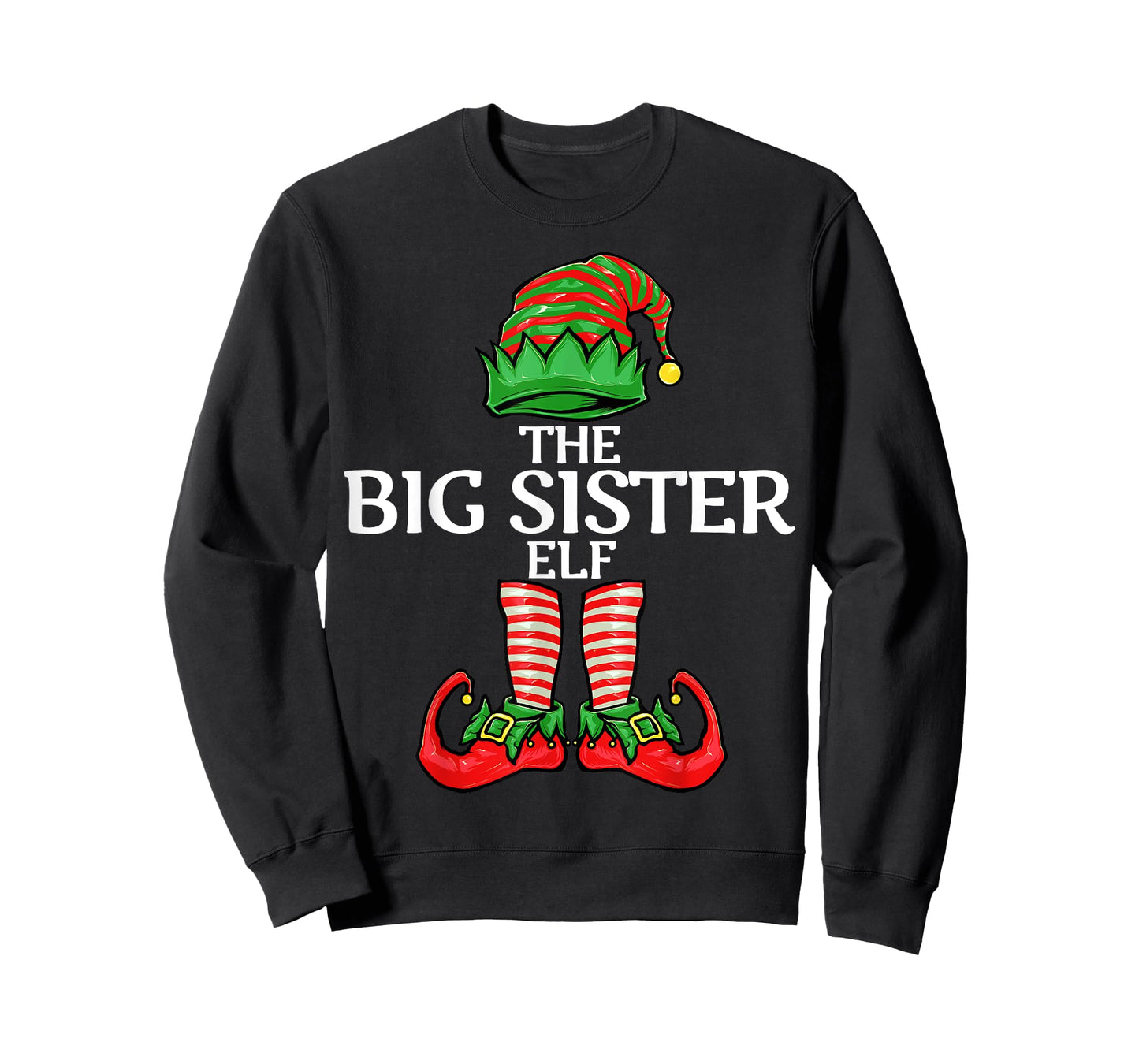 Big Sister Elf Christmas Matching Family T-Shirt