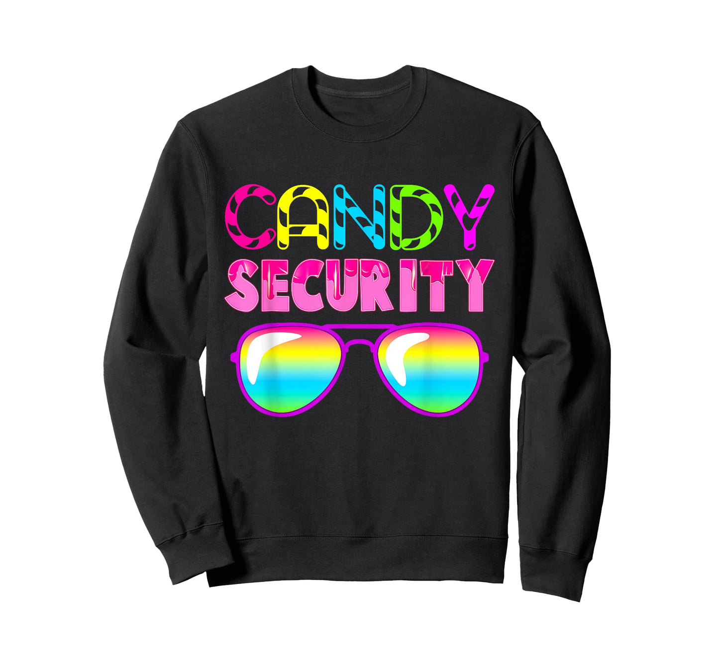 Candy Security Candy Squad Sunglasses Colorful Halloween T-Shirt