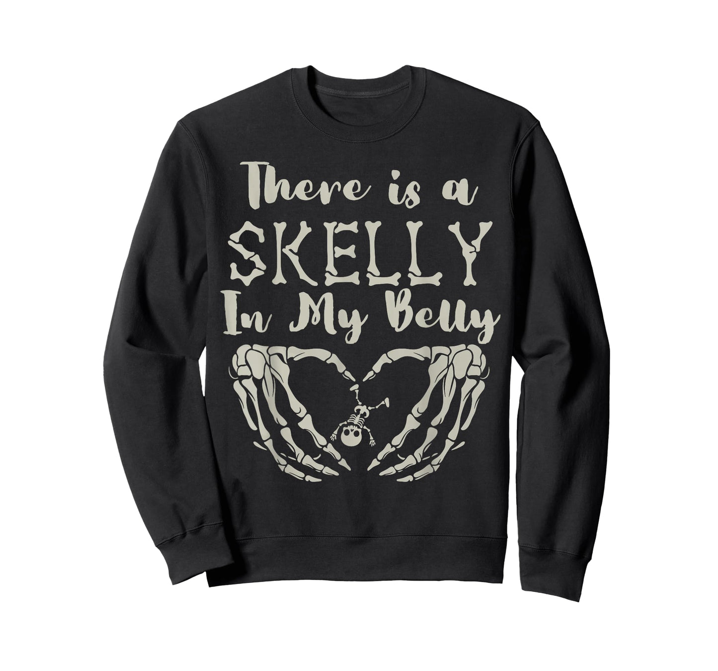 There's A Skelly in My Belly Funny Halloween Pregnancy Women T-Shirt