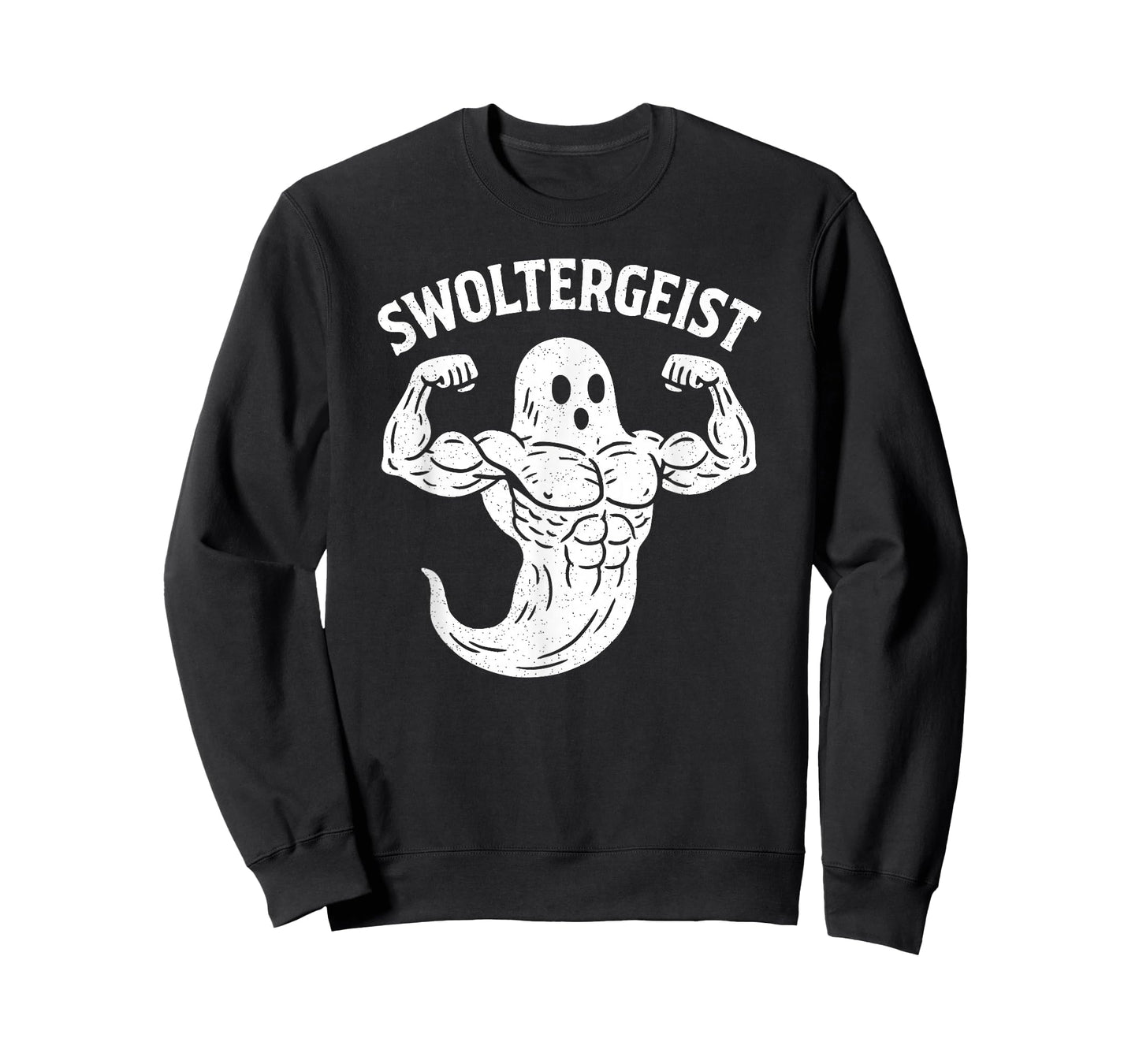 Swoltergeist Buff Swole Ghost Flexing Funny Gym Humor Pun T-Shirt