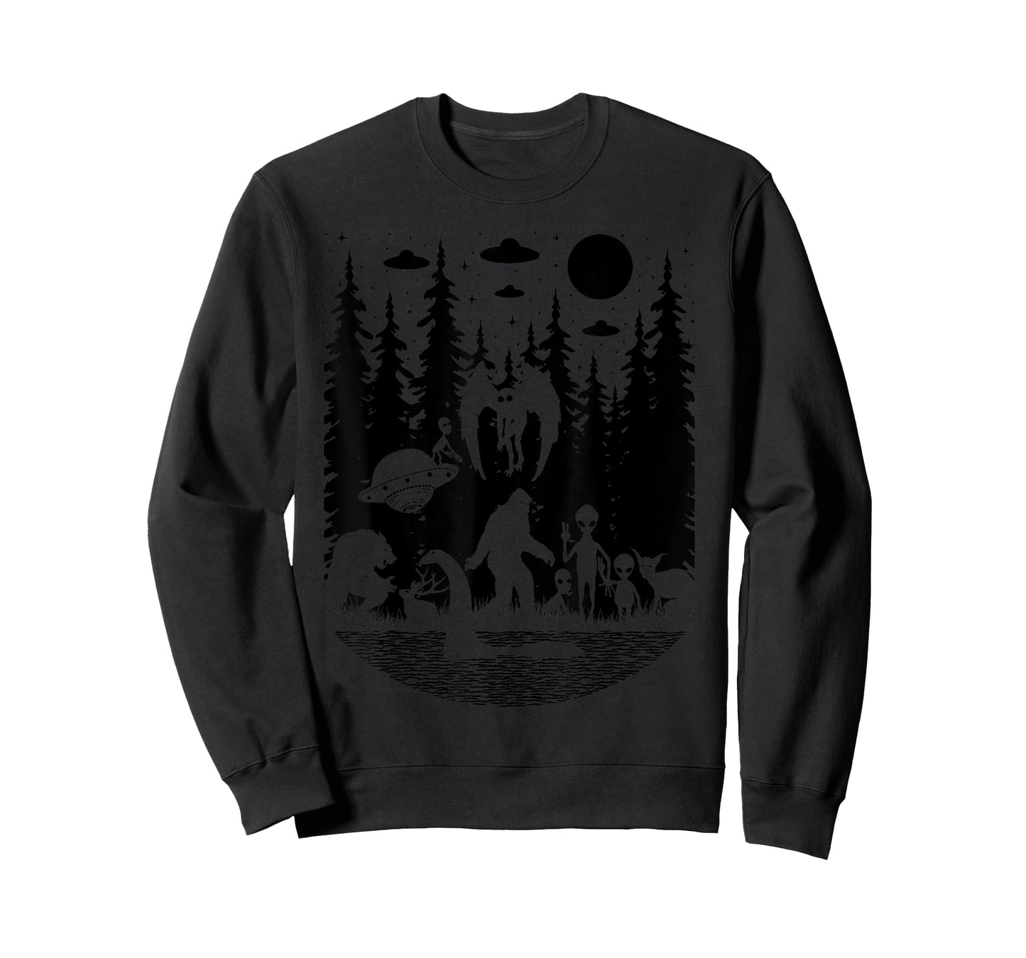 Bigfoot Loch Ness Monster Mothman And Aliens Funny Cryptid T-Shirt
