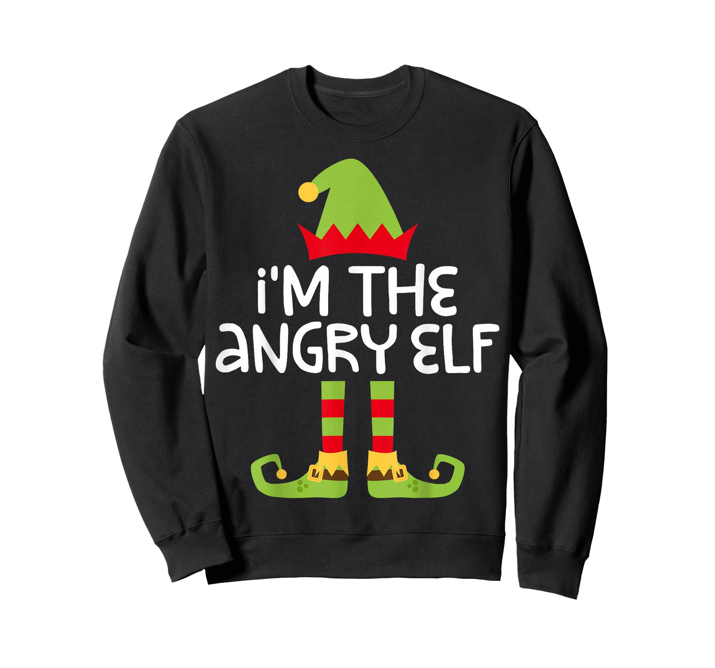 I'm The Angry Elf Shirt Adult Kids Matching Christmas Elf T-Shirt