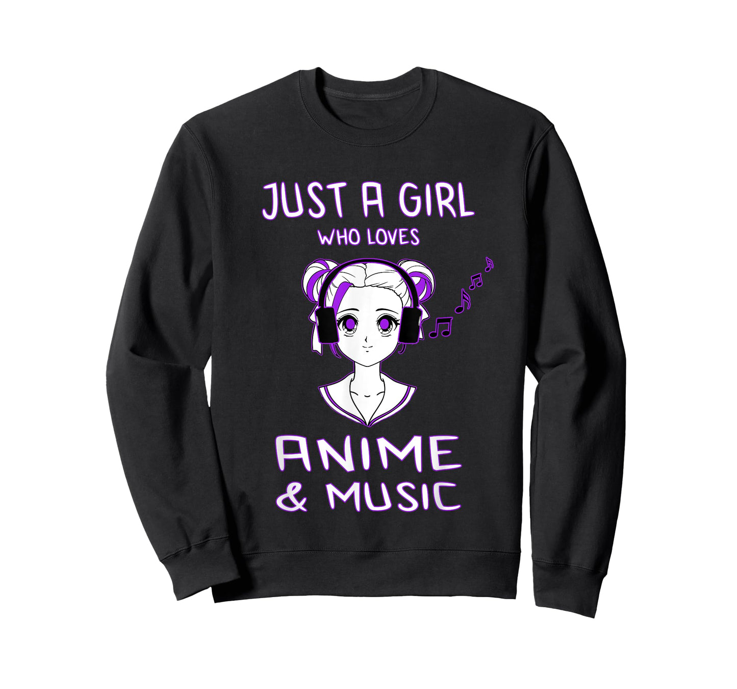 Just A Girl Who Loves Anime & Music Fun Gift for Teen Girls T-Shirt