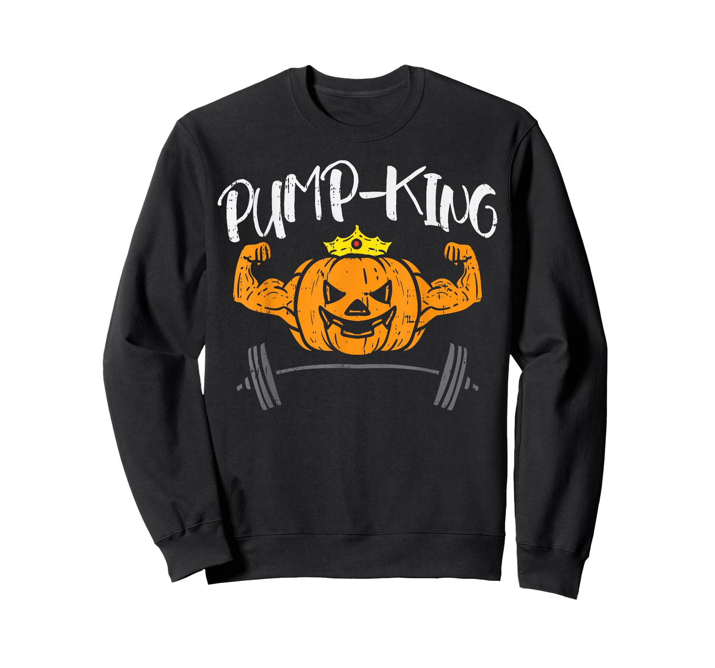 Pump-King Pumpkin Pun Halloween Costume Gym Weightlifting T-Shirt
