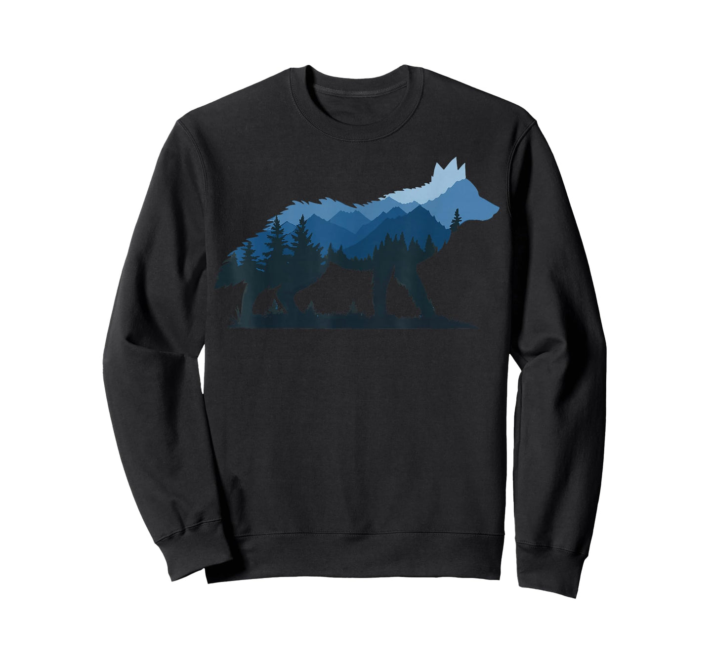 Wildlife Animal Hiker Camper Wolf Forest Nature T-Shirt - Men's Black Small Crew Neck Short Sleeve Classic Fit Modern Classic Lightweight Imported Cotton Blend Machine Wash Unisex-Adults, Unisex-Kids