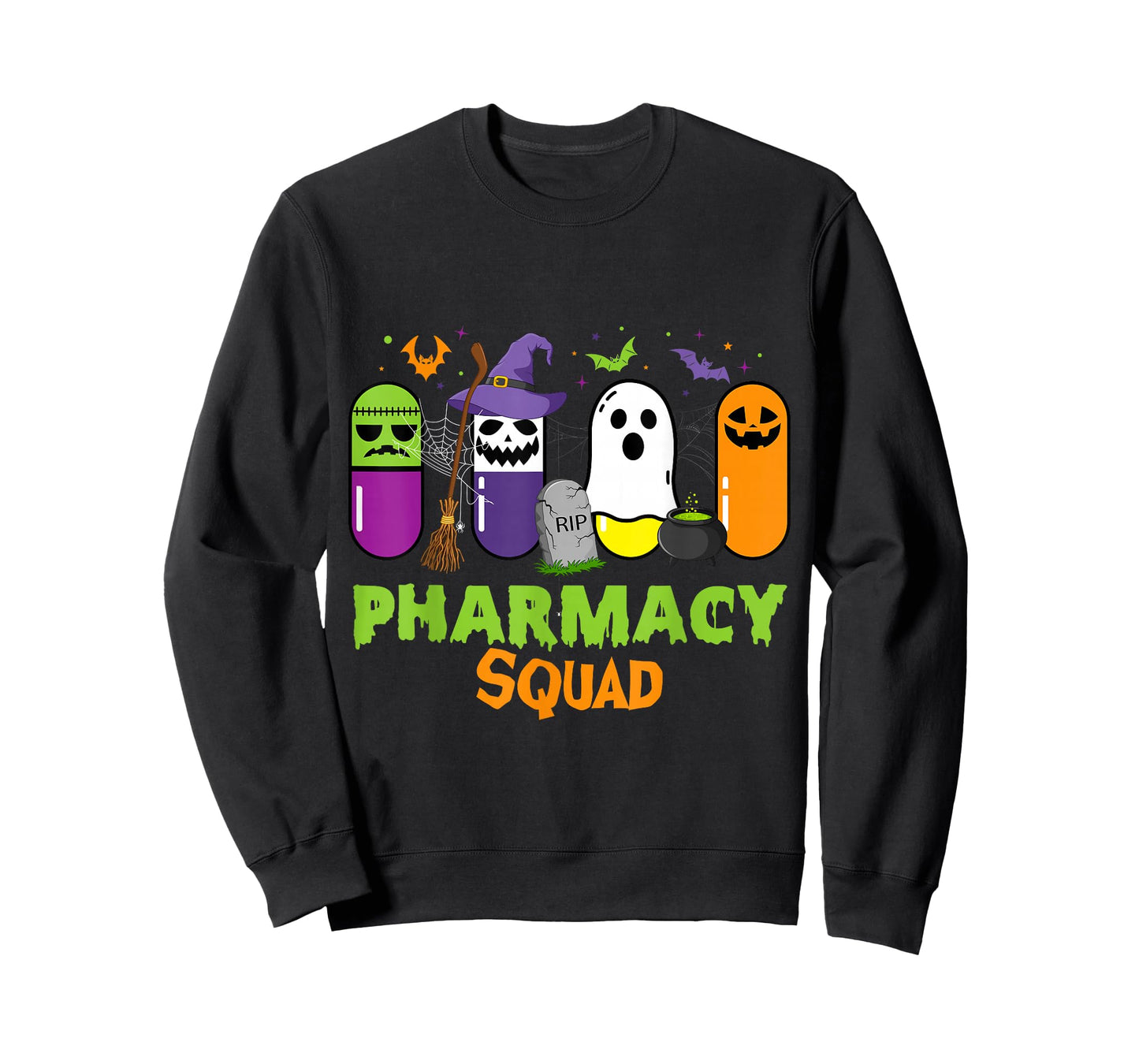 Funny Halloween Pills Pharmacy Squad Costume Pharmacist Tech T-Shirt
