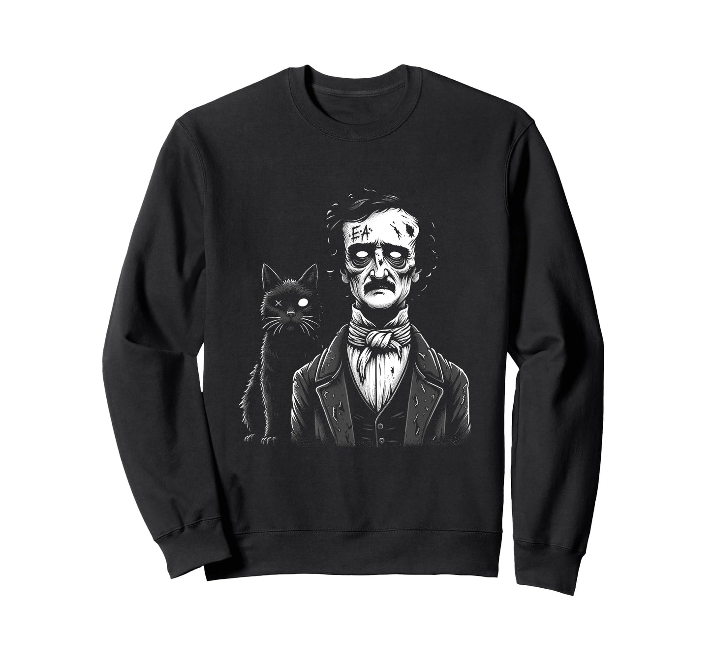 Zombie Edgar Allan Poe The Black Cat Halloween Fun Men Women T-Shirt