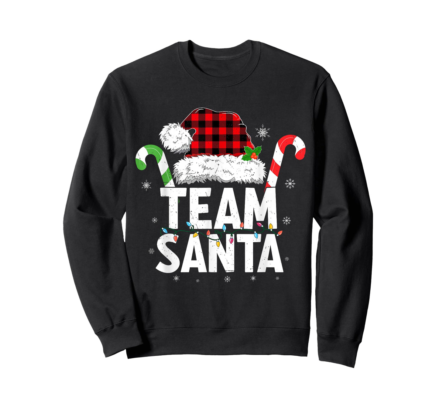 Team Santa Red Plaid Christmas Family Matching T-Shirt