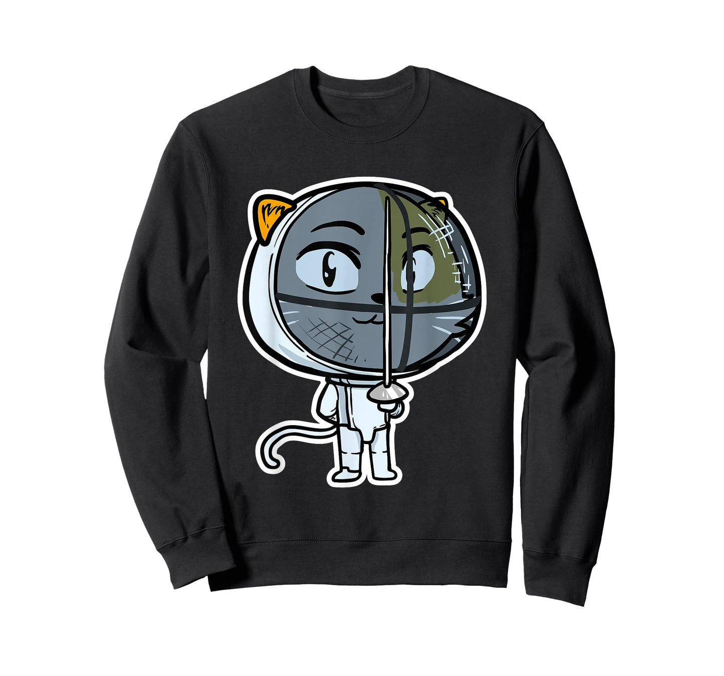 Cute Kawaii Cat Fencing Fencer Cat Lovers T-Shirt for Men Women Girls Kids
