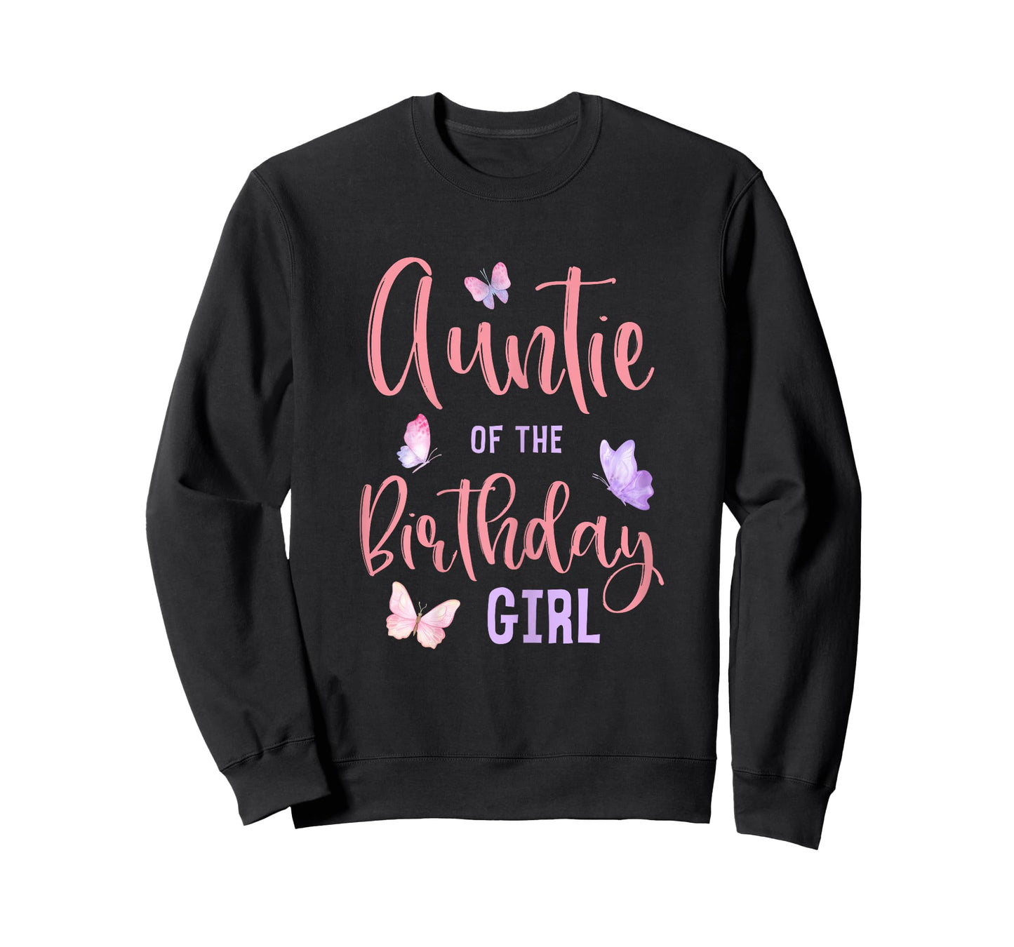 Auntie of The Birthday Girl Butterfly Party Matching Family T-Shirt