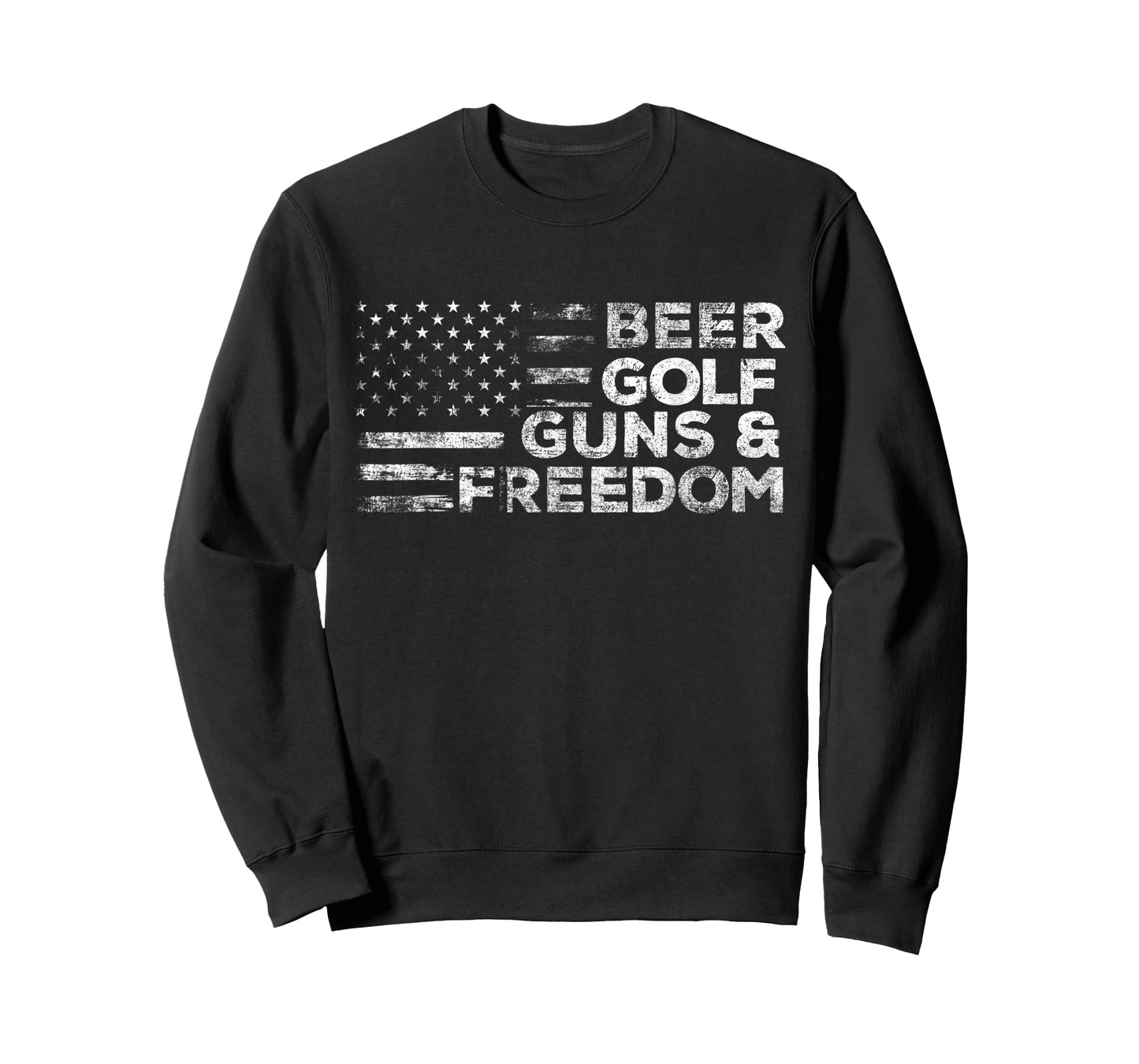 Beer Golf Guns & Freedom - USA American Flag Golfer Golfing T-Shirt for Women Men