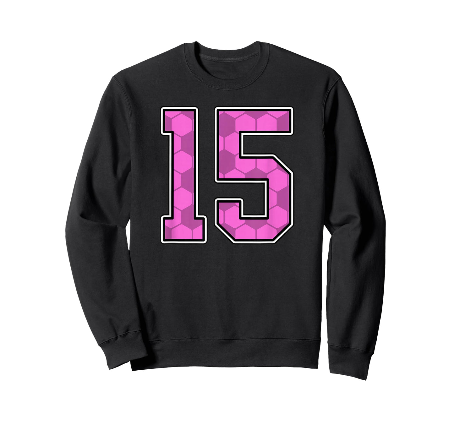 Pink Soccer Pattern Number 15 Jersey Player Uniform #15 T-Shirt