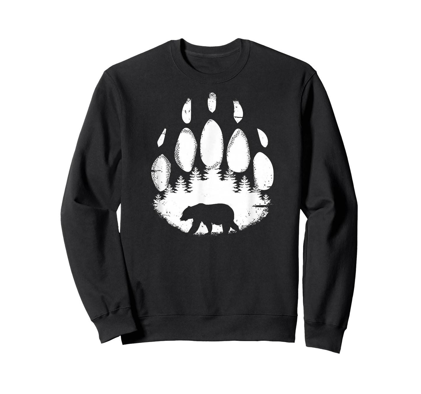 Bear Paw White Print Forest Animal Silhouette T-shirt T-Shirt